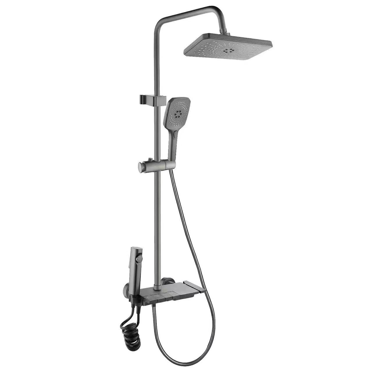Eochair Pianó Gunmetal Grey Socrú Cith Báistí Te agus Fuar le Gunna Sprae