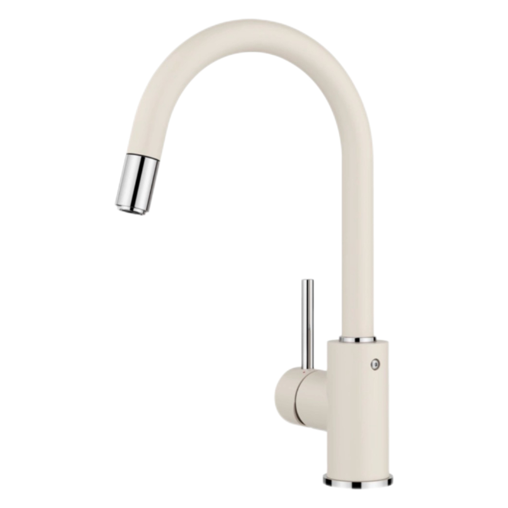 Faucet Tarraingthe Amach Cistine Te agus Fuar Minimalist Gooseneck