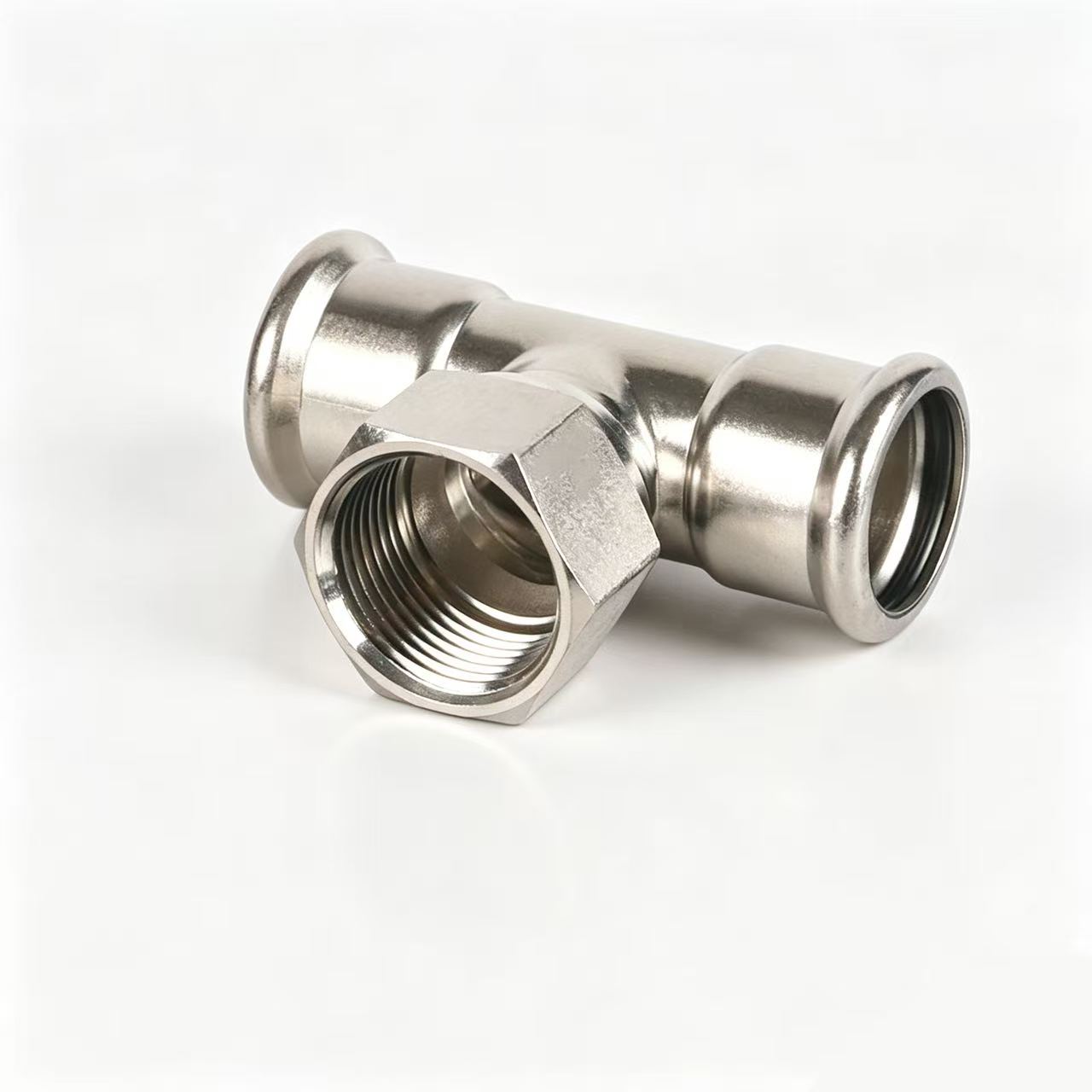 Tee snáithe inmheánach aon-clamp